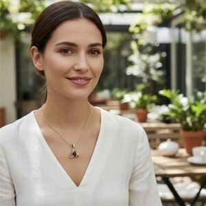 AUSTRALIAN BLACK TOURMALINE | Celtic Design .75ctw 14k / 925 20" Matinee Chain